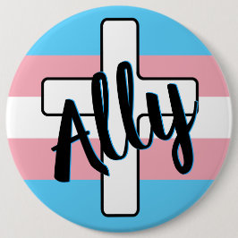 Ally and Cross with Transプライドフラグボタン 缶バッジ