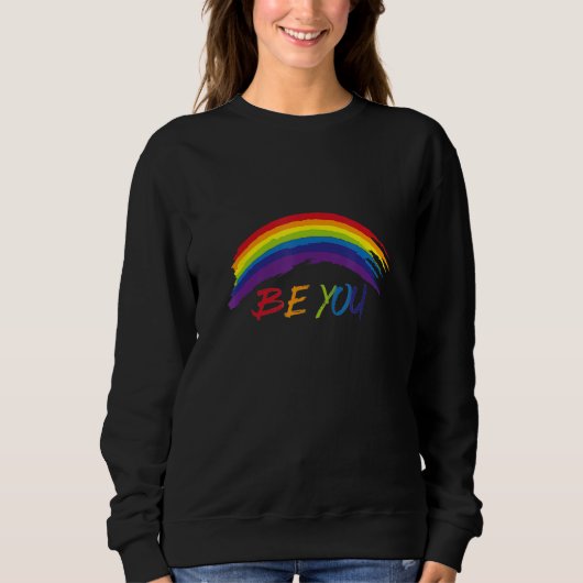 Ally Be You Rainbow LGBTQ Rainbow Flag Gay Pride G スウェットシャツ (正面)
