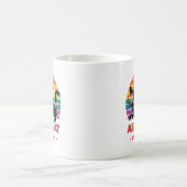 Ally Cat - Black Cat with Rainbow Sunglasses LGBTQ コーヒーマグカップ (中央)