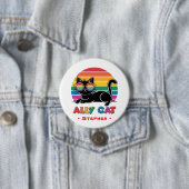 Ally Cat - Black Cat with Rainbow Sunglasses LGBTQ 缶バッジ (インサイチュ)