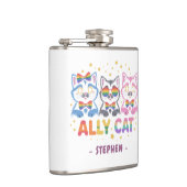 Ally Cat - Cute カラフル Cat LGBTQプライド フラスク (右)