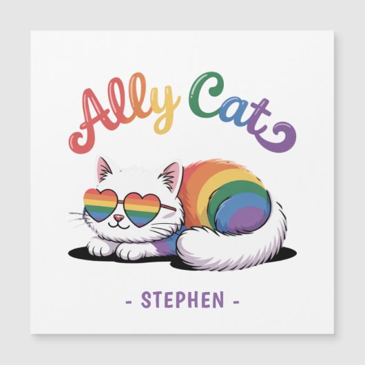 Ally Cat - Cute White Cat LGBTQプライド(2) (正面)