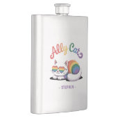 Ally Cat - Cute White Cat LGBTQプライド(2) フラスク (右)