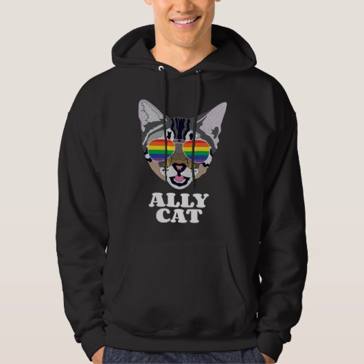 Ally Cat Gay Pride パーカ (正面)