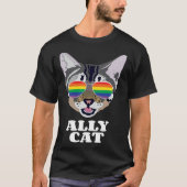 Ally Cat  Gay Pride Tシャツ (正面)