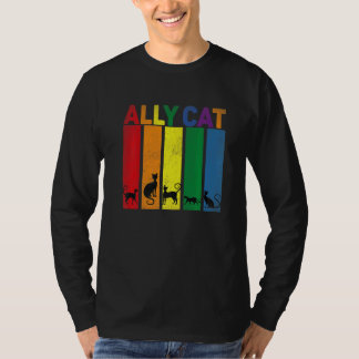 Ally Cat LgbtゲイレインボープライドフラッグAlly Cat Lgb Tシャツ