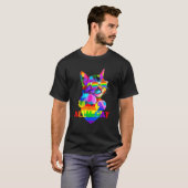 Ally Cat LGBT Gay Rainbow Pride Flag Boys Men Girl Tシャツ (正面フル)