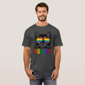 Ally Cat LGBT Gay Rainbow Pride Flag Boys Men Tシャツ (正面フル)