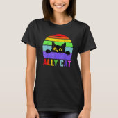 Ally Cat LGBT Gay Rainbow Pride Flag  Cat  1 Tシャツ (正面)