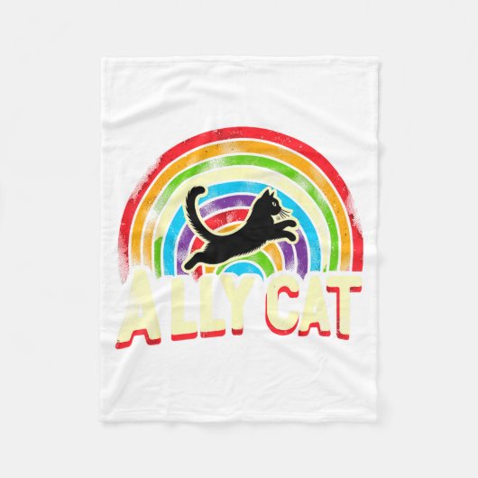 Ally Cat Lgbt Pride Cat  フリースブランケット (正面)