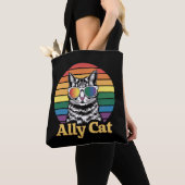Ally Cat LGBT Rainbow Flag LGBTQ Gift トートバッグ (クローズアップ)