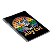 Ally Cat LGBT Rainbow Flag LGBTQ Gift ノートブック (右側)