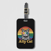 Ally Cat LGBT Rainbow Flag LGBTQ Gift ラゲッジタグ (正面縦)