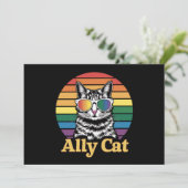 Ally Cat LGBT Rainbow Flag LGBTQ Gift 招待状 (スタンド正面)