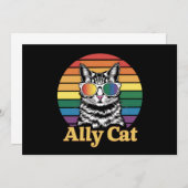 Ally Cat LGBT Rainbow Flag LGBTQ Gift 招待状 (正面/裏面)