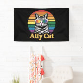 Ally Cat LGBT Rainbow Flag LGBTQ Gift 横断幕 (インサイチュ)