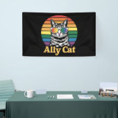 Ally Cat LGBT Rainbow Flag LGBTQ Gift 横断幕 (トレードショー)