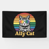 Ally Cat LGBT Rainbow Flag LGBTQ Gift 横断幕 (横)