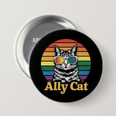 Ally Cat LGBT Rainbow Flag LGBTQ Gift 缶バッジ (正面&裏面)