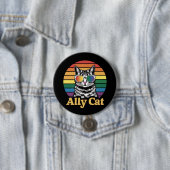 Ally Cat LGBT Rainbow Flag LGBTQ Gift 缶バッジ (インサイチュ)