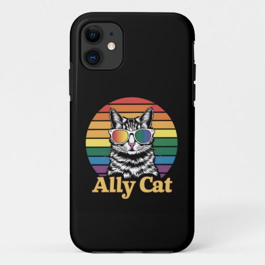 Ally Cat LGBT Rainbow Flag LGBTQ Gift Case-Mate iPhoneケース (裏面)