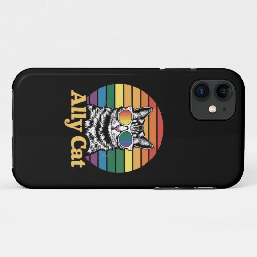 Ally Cat LGBT Rainbow Flag LGBTQ Gift Case-Mate iPhoneケース (裏面(横))
