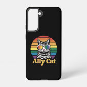 Ally Cat LGBT Rainbow Flag LGBTQ Gift Samsung Galaxyケース (裏面)