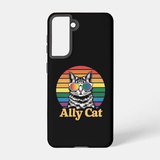 Ally Cat LGBT Rainbow Flag LGBTQ Gift Samsung Galaxyケース (裏面)