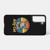 Ally Cat LGBT Rainbow Flag LGBTQ Gift Samsung Galaxyケース (裏面横)