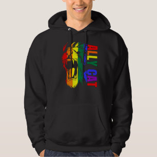 Ally Cat Lion RainbowゲイプライドLgbtサポート誇りを持った パーカ