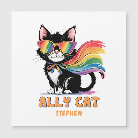 Ally Cat - Rainbow Cat LGBTQプライド (正面)