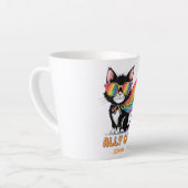 Ally Cat - Rainbow Cat LGBTQプライド カフェラテマグ (左アングル)