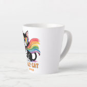 Ally Cat - Rainbow Cat LGBTQプライド カフェラテマグ (右アングル)