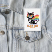 Ally Cat - Rainbow Cat LGBTQプライド 缶バッジ (インサイチュ)