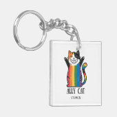 Ally Cat - Rainbow Cat LGBTQプライド(2) キーホルダー (正面左)