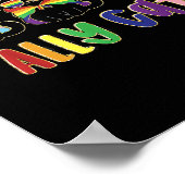 Ally Cat Rainbow Lgbtプライド国旗ゲイプライド月2 ポスター (角)