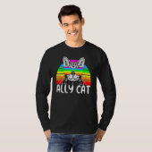 Ally Cat Rainbow Sunglasses Lgbtゲイプライドキティ Tシャツ (正面フル)