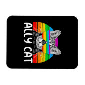 Ally Cat Rainbow Sunglasses LGBTゲイプライド マグネット (横)