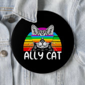 Ally Cat Rainbow Sunglasses LGBT Gay Pride 缶バッジ (インサイチュ)
