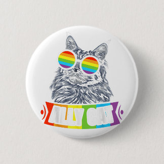 Ally Cat Straight LGBT Supporterゲイプライド・アリー・ラ 缶バッジ