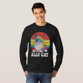 Ally Cat Straight LGBT Supporter Gay Pride Ally Ra Tシャツ (正面フル)
