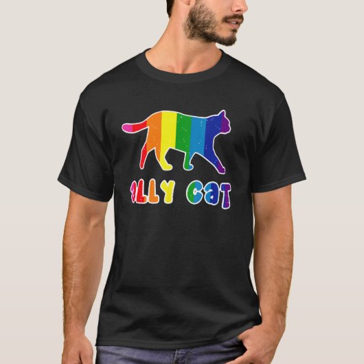 Ally Cat Sunglasses Gay LGBT Pride Month Graphic P Tシャツ (正面)