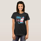Ally Cat TransgenderプライドCat Kitten LGBT Trans Tシャツ (正面フル)
