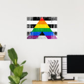 ALLY FLAG DISTRESSED -.png ポスター (ホームオフィス)