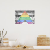 ALLY FLAG DISTRESSED -.png ポスター (キッチン)