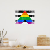ALLY FLAG DISTRESSED -.png ポスター (キッチン)