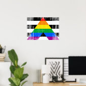 ALLY FLAG DISTRESSED -.png ポスター (ホームオフィス)