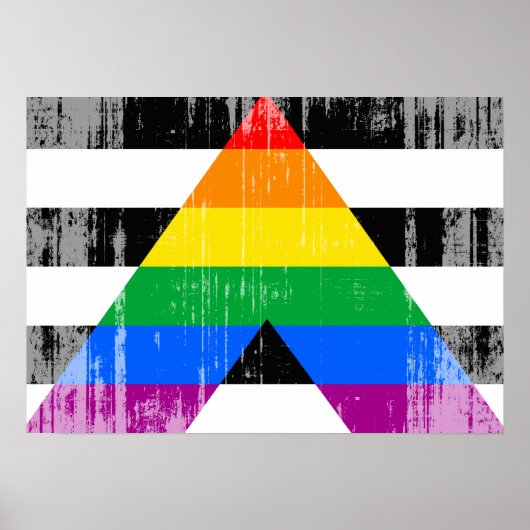 ALLY FLAG DISTRESSED -.png ポスター (正面)