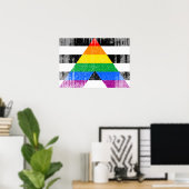 ALLY FLAG DISTRESSED -.png ポスター (ホームオフィス)