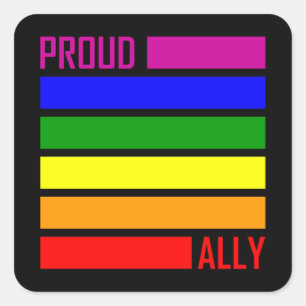 ALLY FLAG LGBTプライド月LGBTQレインボー スクエアシール